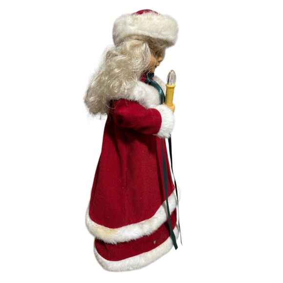 Vintage 17” Young Lady Mrs Claus Caroler Candle NOT WORKING Animated Sound - Picture 5 of 11